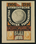 750013 Affiche van de tentoonstelling van de Utrechtse Philatelisten Vereniging (U.Ph.V), ter gelegenheid van het ...
